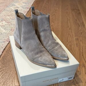 Marc Fisher Textured Taupe Ankle Booties